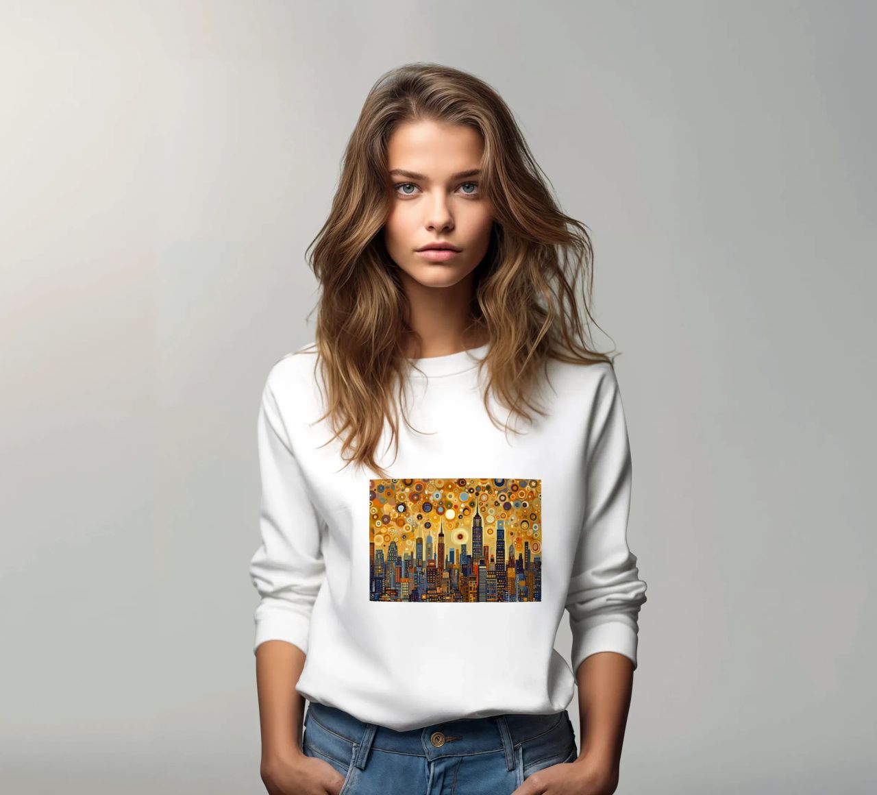 Noche estrellada NYC Skyline sudadera de Caeson