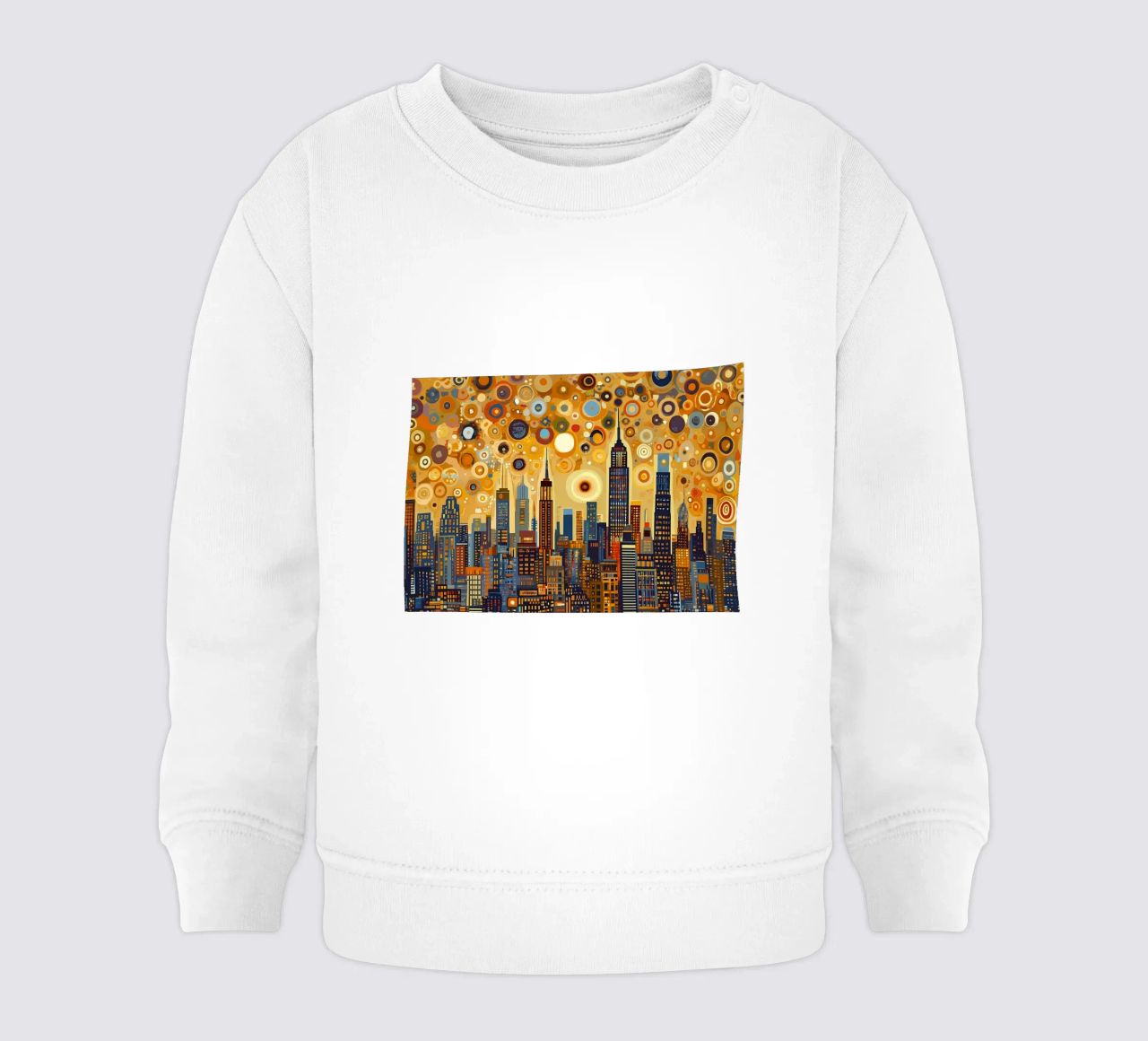 Noche estrellada NYC Skyline sudadera de bebé de Caeson