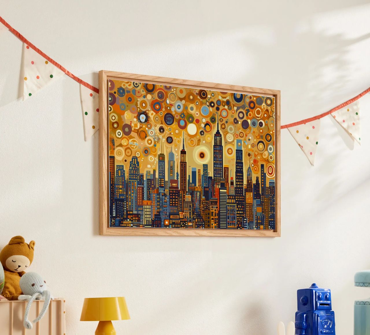 Noche estrellada NYC Skyline metacrilato de Caeson