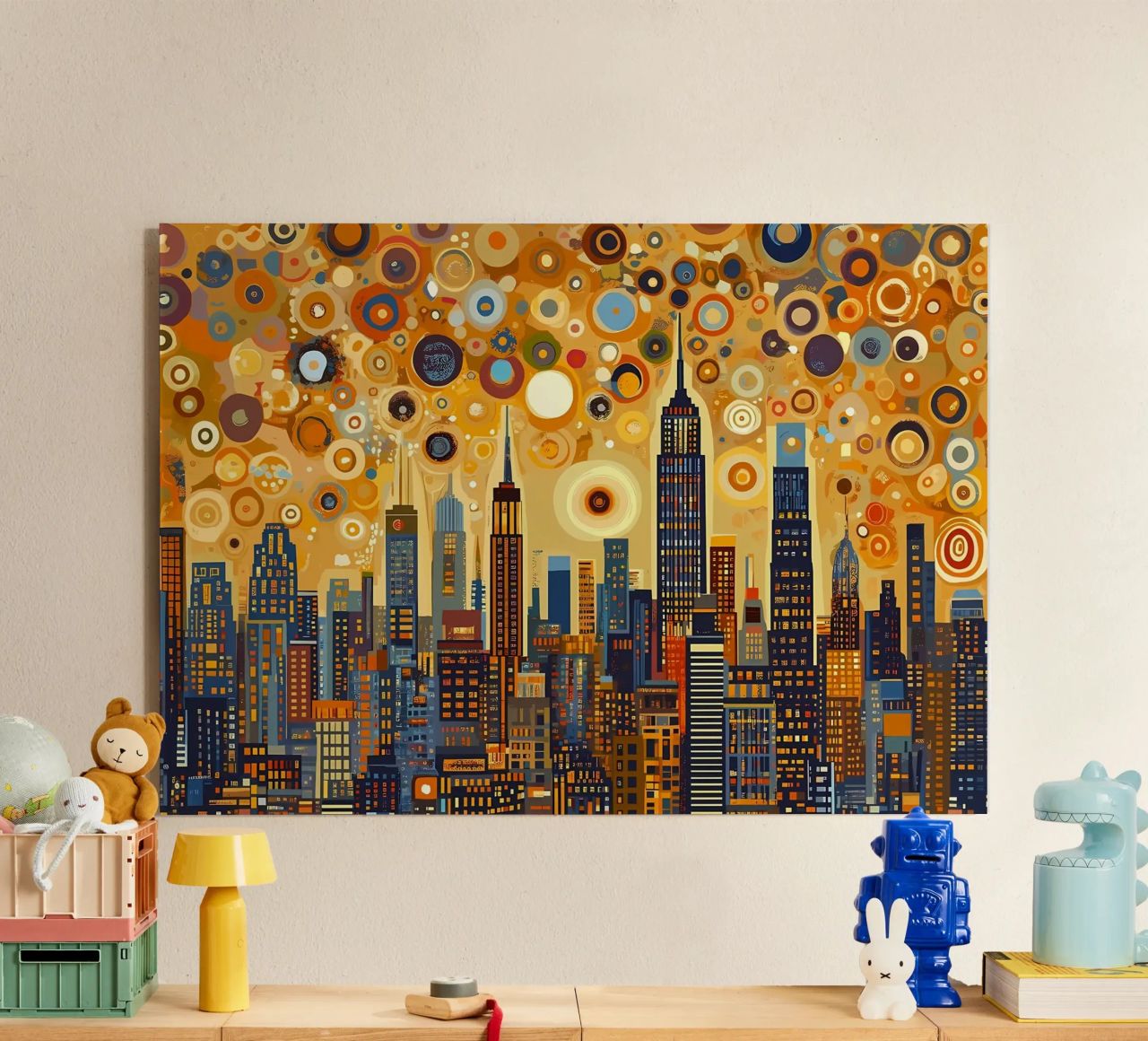 Noche estrellada NYC Skyline metacrilato de Caeson