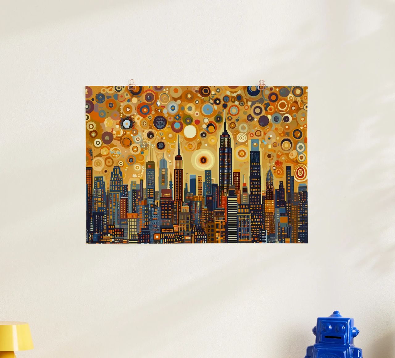 Noche estrellada NYC Skyline poster de Caeson