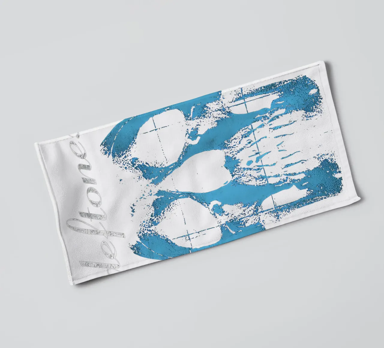Blauer Totenkopf Handtuch von Musc-Fav