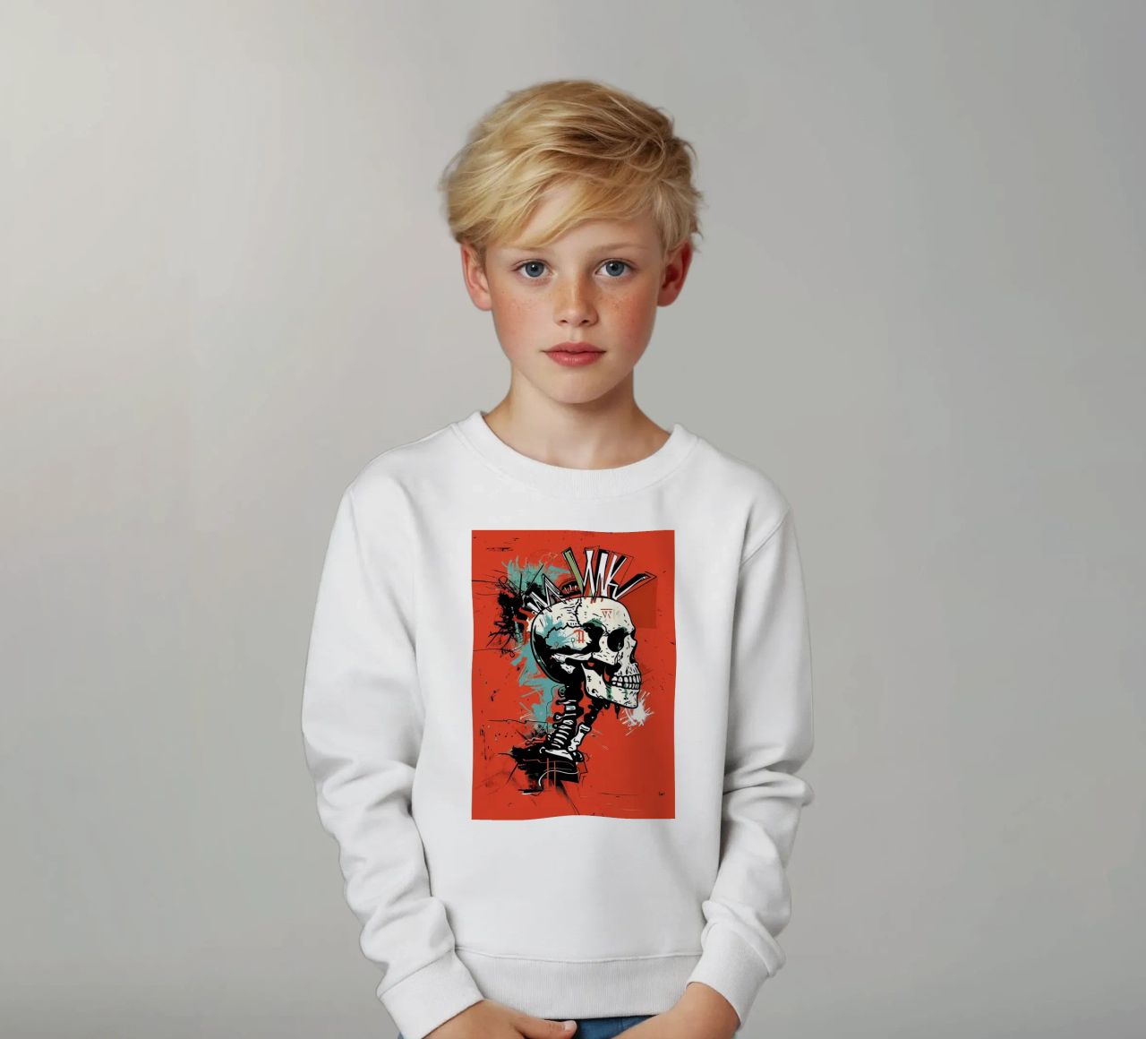 Cranio appuntito felpa bambino da Caeson