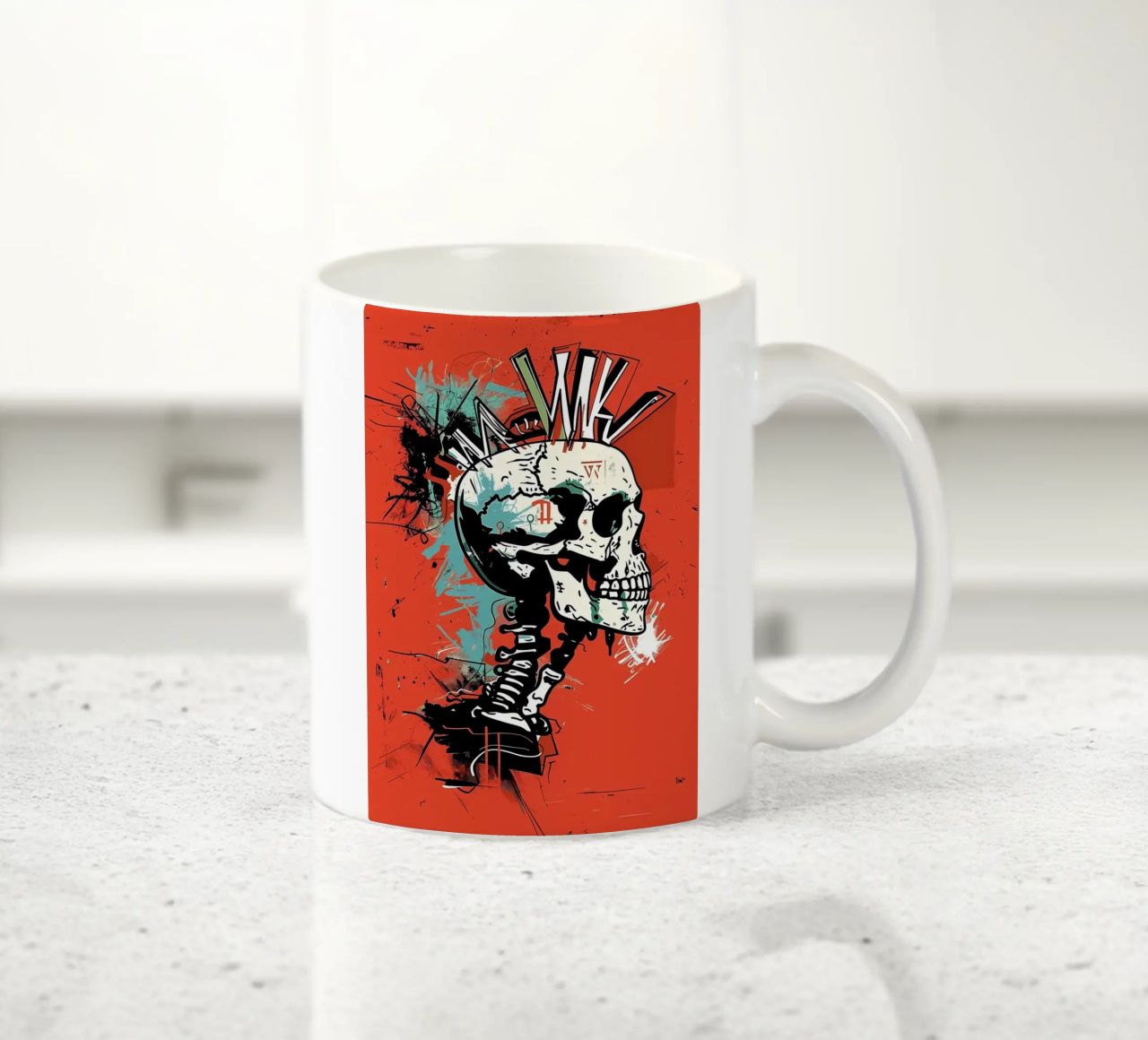 Cranio appuntito tazza in ceramica da Caeson