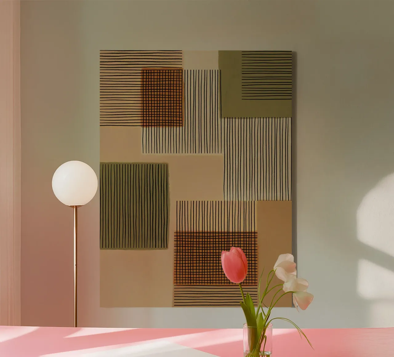 Geo Patchwork #1 tela con Cornice a cassetta da Alisa Galitsyna