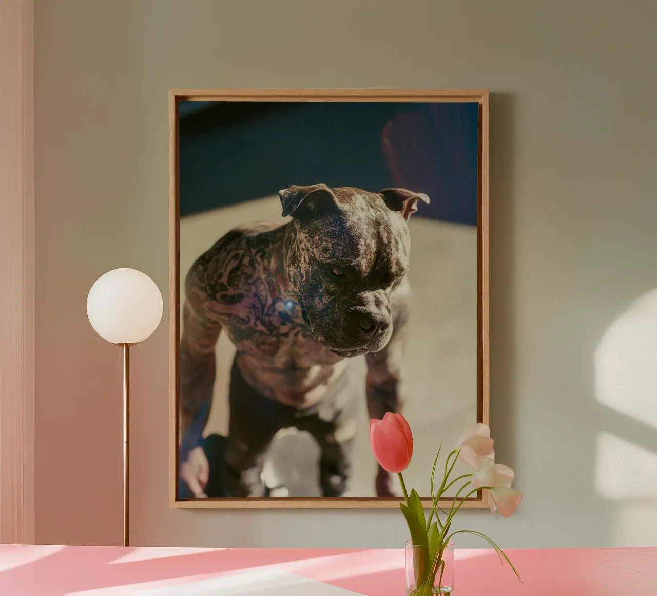 Bronx canvas with Floater frame by Affiches Chien Originales – Dogland