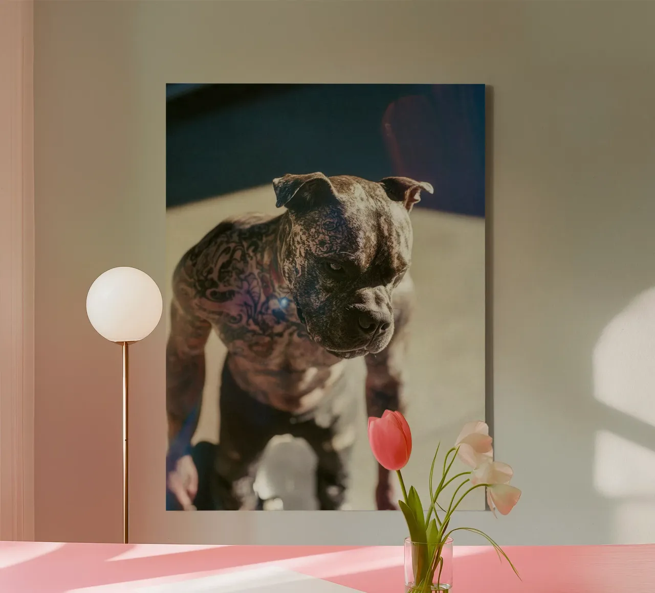 Bronx canvas with Floater frame by Affiches Chien Originales – Dogland