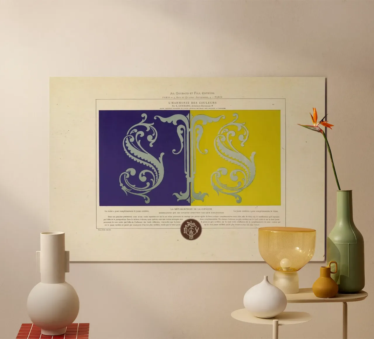 L'harmonie des couleurs, 1815 - Édouard Guichard poster met aluminium frame van Artokoloro Quint Lox Ltd