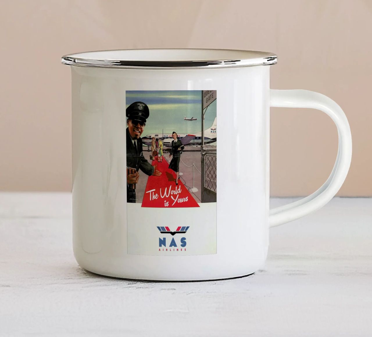The World Is Yours tazza in smalto da Ads Libitum