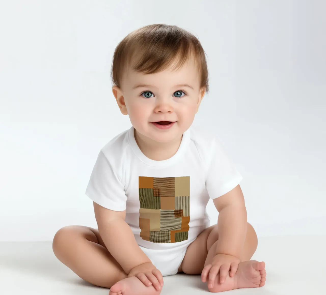 Geo Patchwork #4 body neonato maniche corte da Alisa Galitsyna