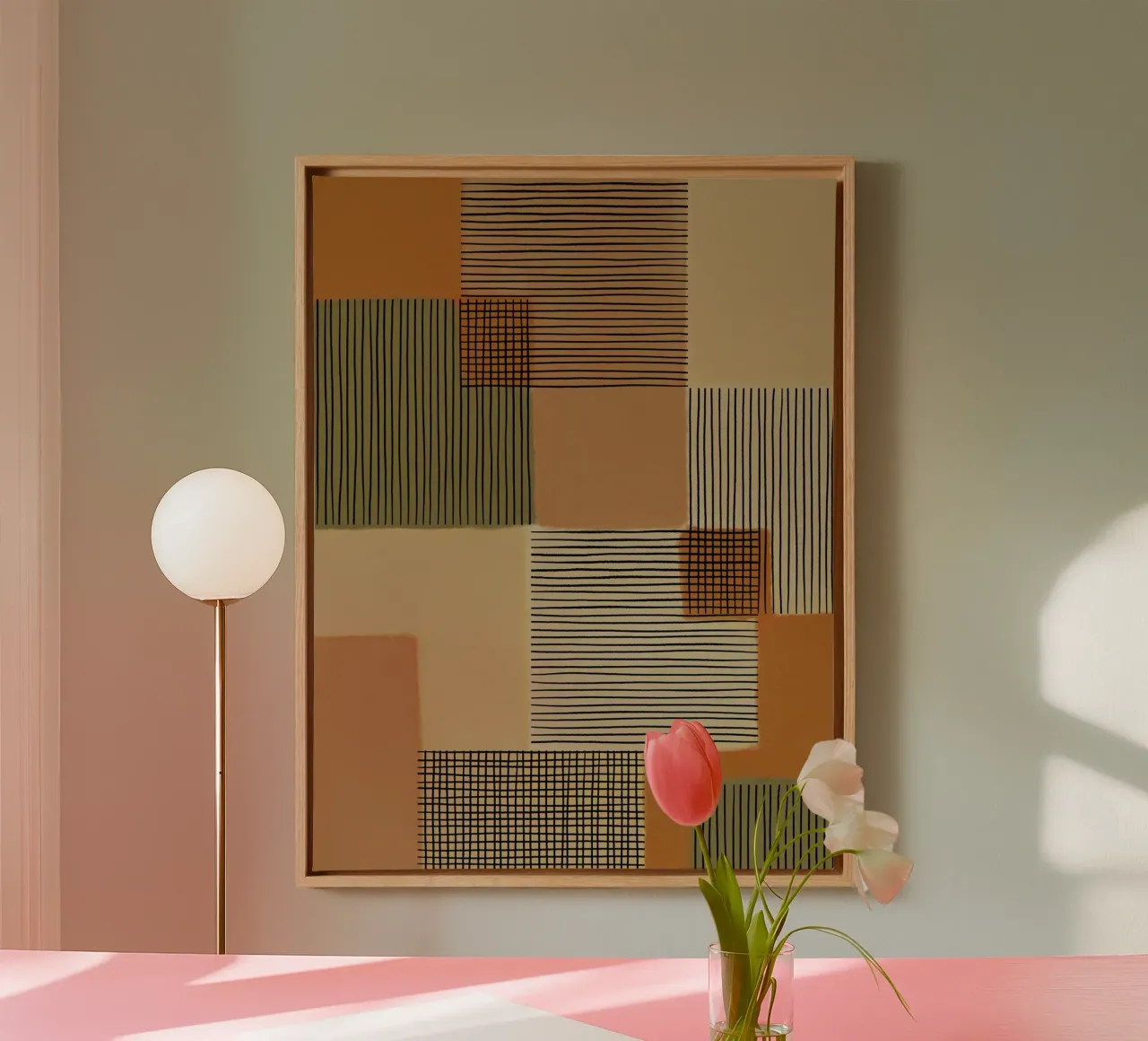 Geo Patchwork #4 tela con Cornice a cassetta da Alisa Galitsyna