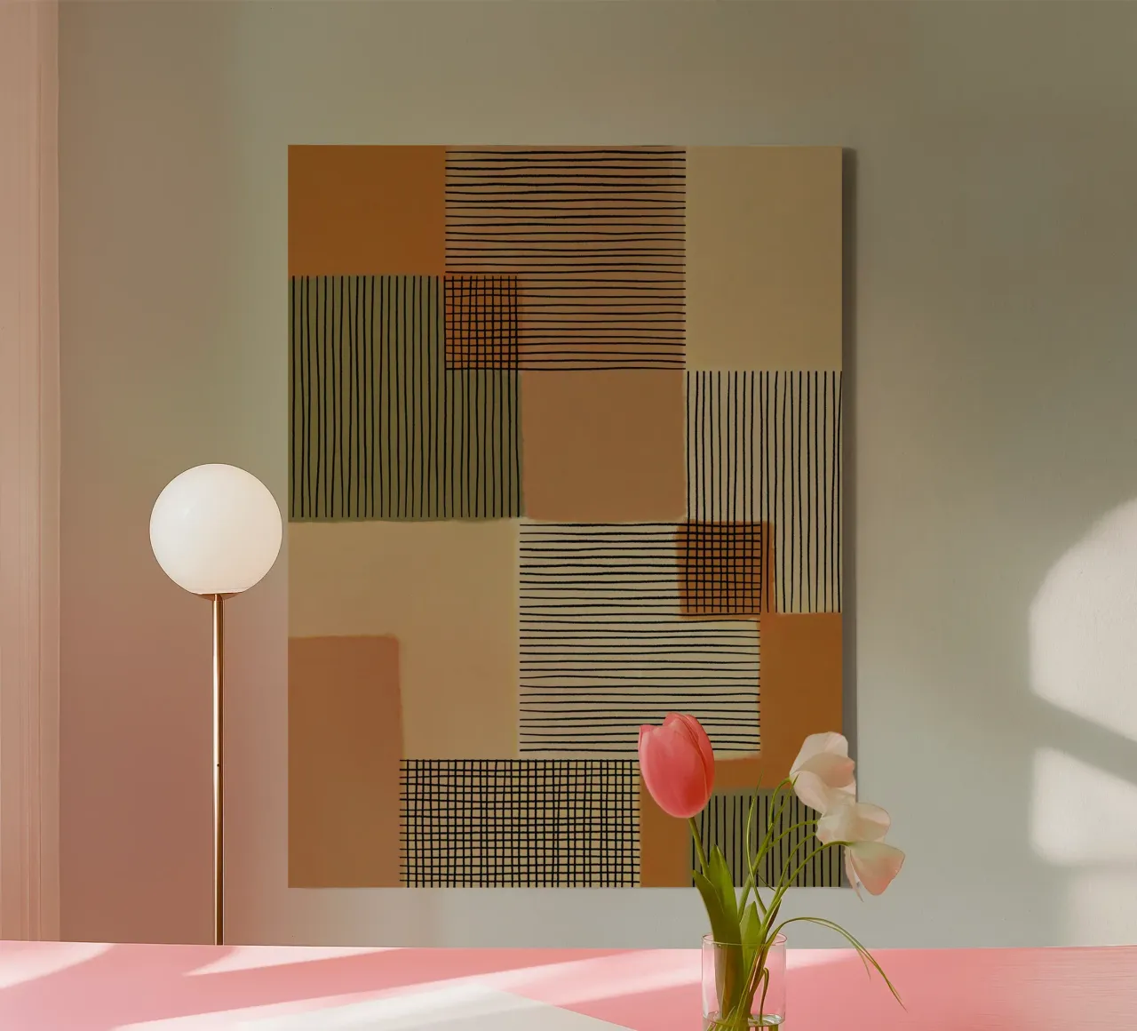 Geo Patchwork #4 tela con Cornice a cassetta da Alisa Galitsyna