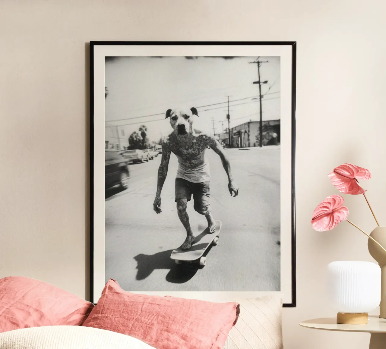 Spike poster con telaio in alluminio da Affiches Chien Originales – Dogland