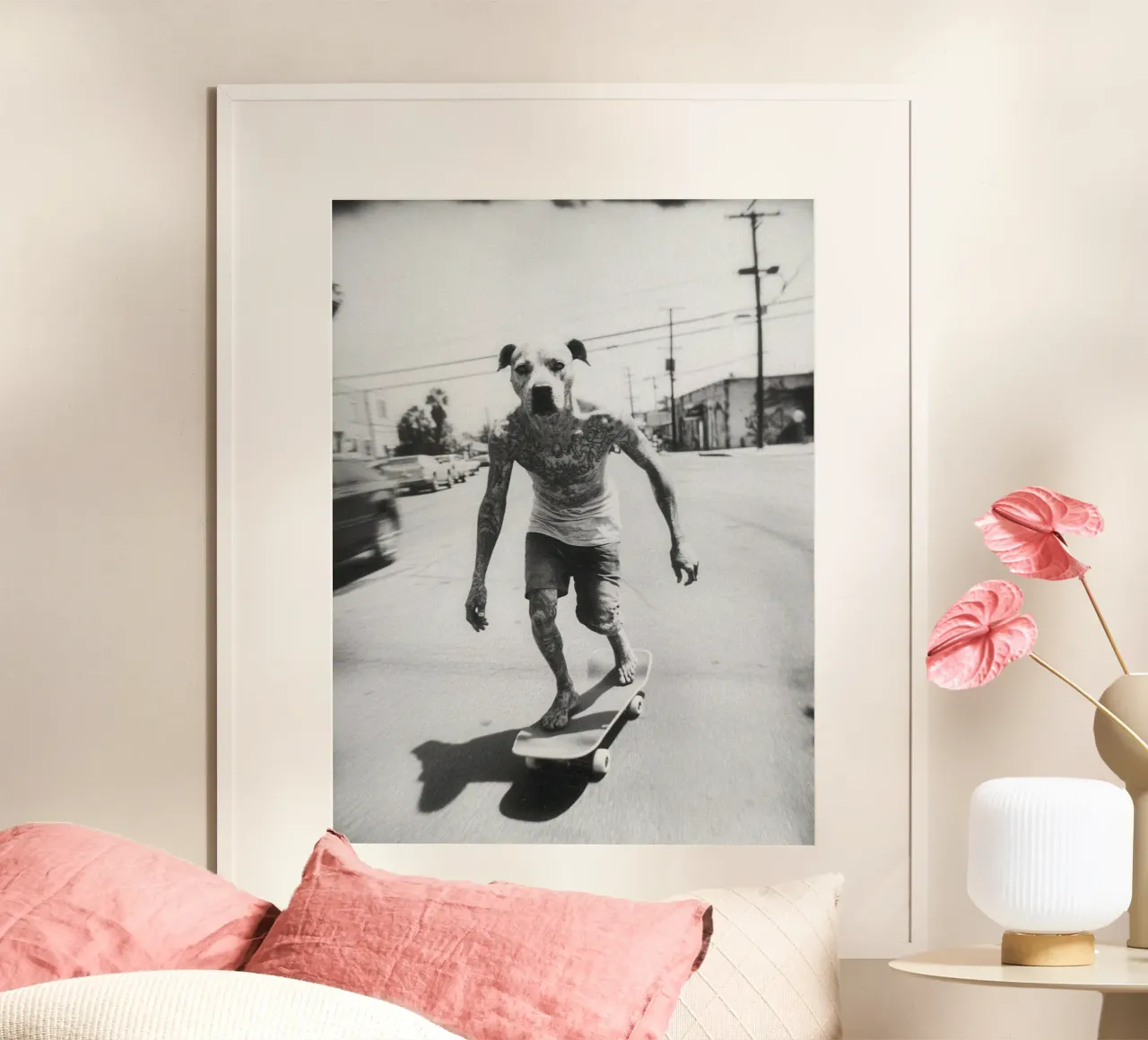 Spike poster con telaio in alluminio da Affiches Chien Originales – Dogland