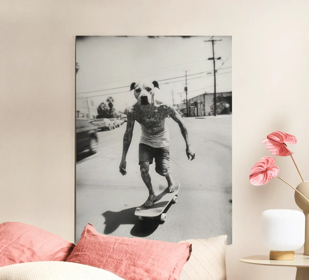 Spike poster con telaio in alluminio da Affiches Chien Originales – Dogland
