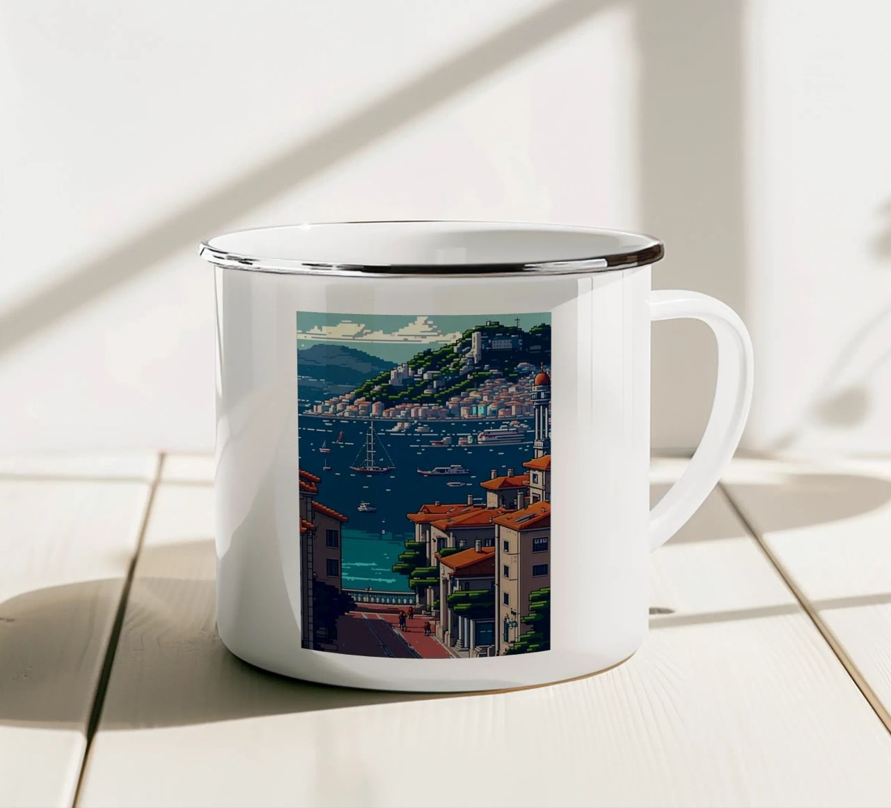 Vigo Pixel art tazza in smalto da Bernotas