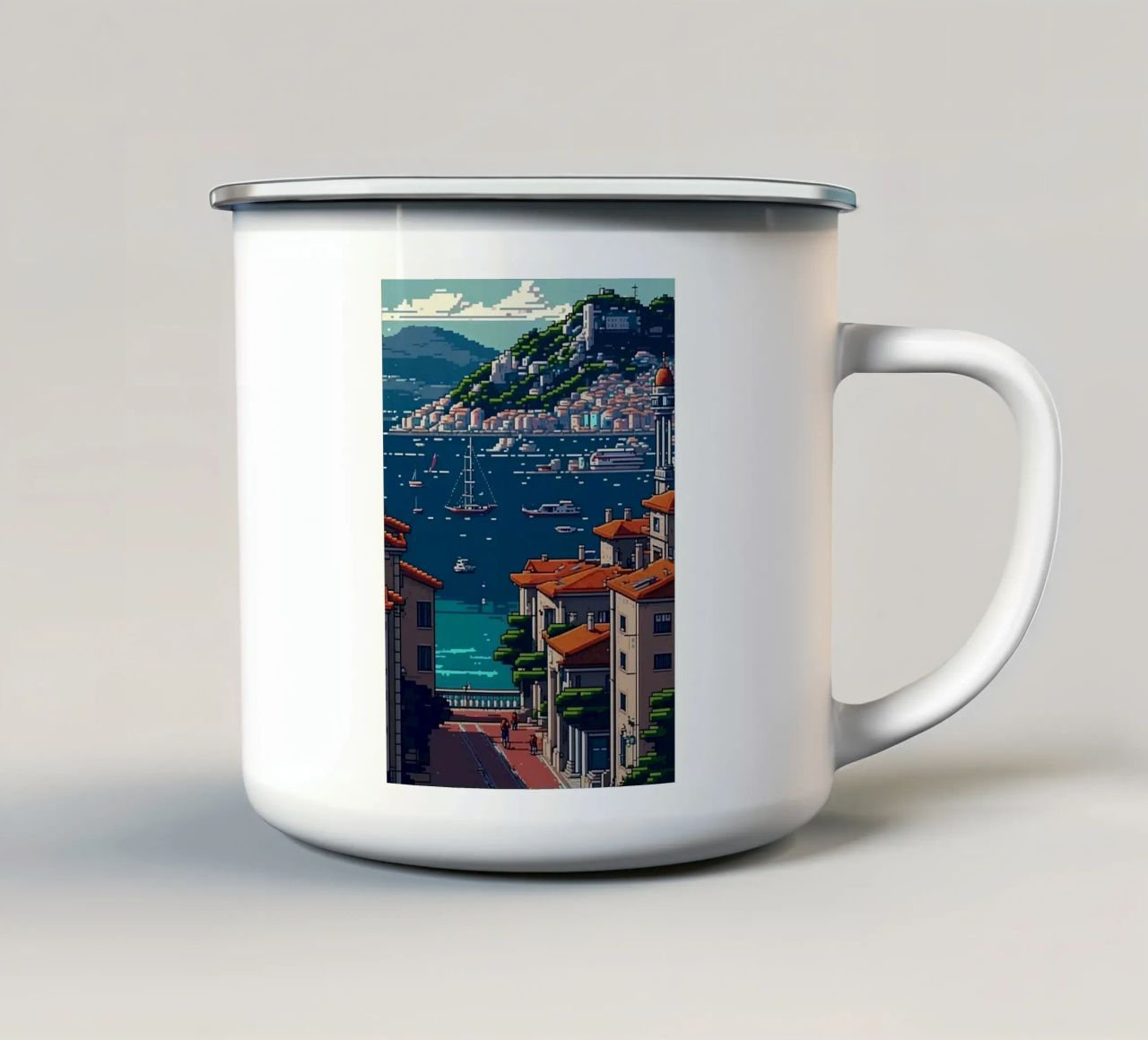 Vigo Pixel art tazza in smalto da Bernotas