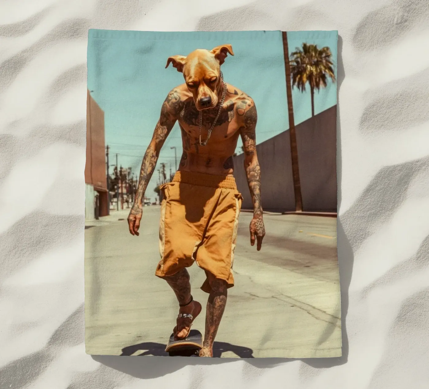 Diego beach towel by Affiches Chien Originales – Dogland