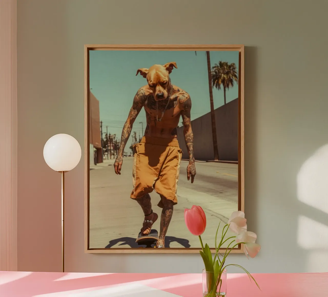 Diego canvas with Floater frame by Affiches Chien Originales – Dogland