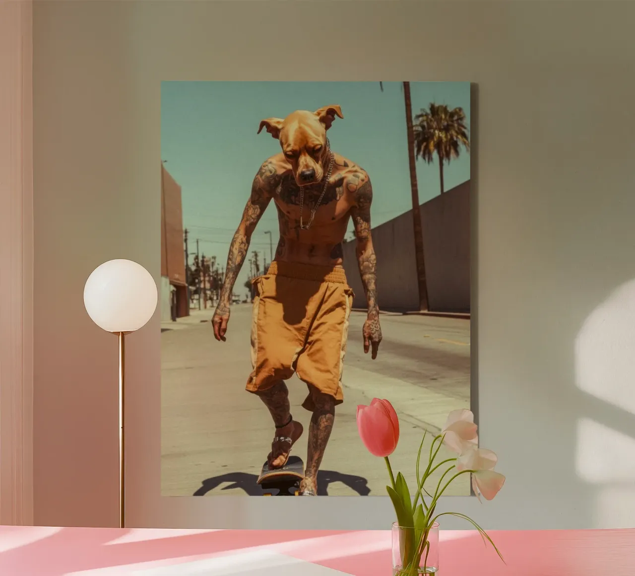 Diego canvas with Floater frame by Affiches Chien Originales – Dogland