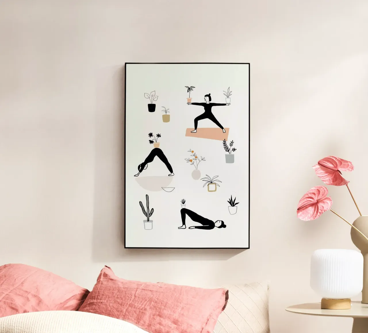 Yoga With Plants 04 Acryl-Glas von Farina Kuklinski