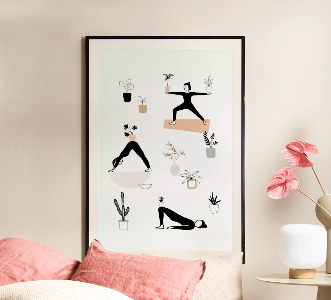 Yoga With Plants 04 poster van Farina Kuklinski