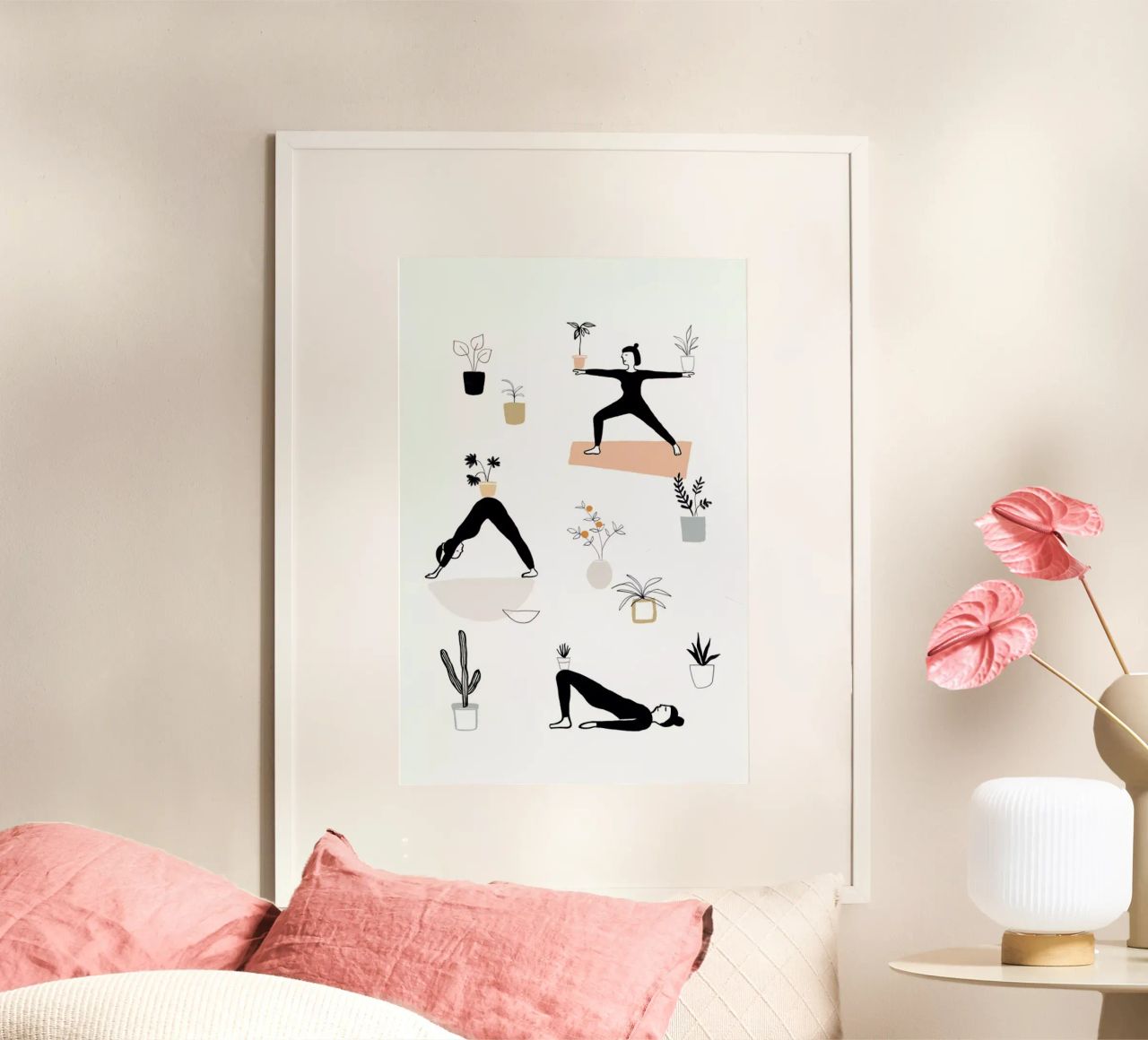 Yoga With Plants 04 poster van Farina Kuklinski