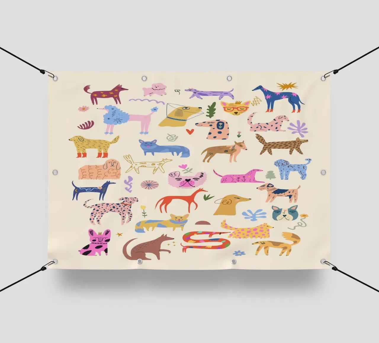 Il paradiso dei cani telo in pvc da Rose Beck Art