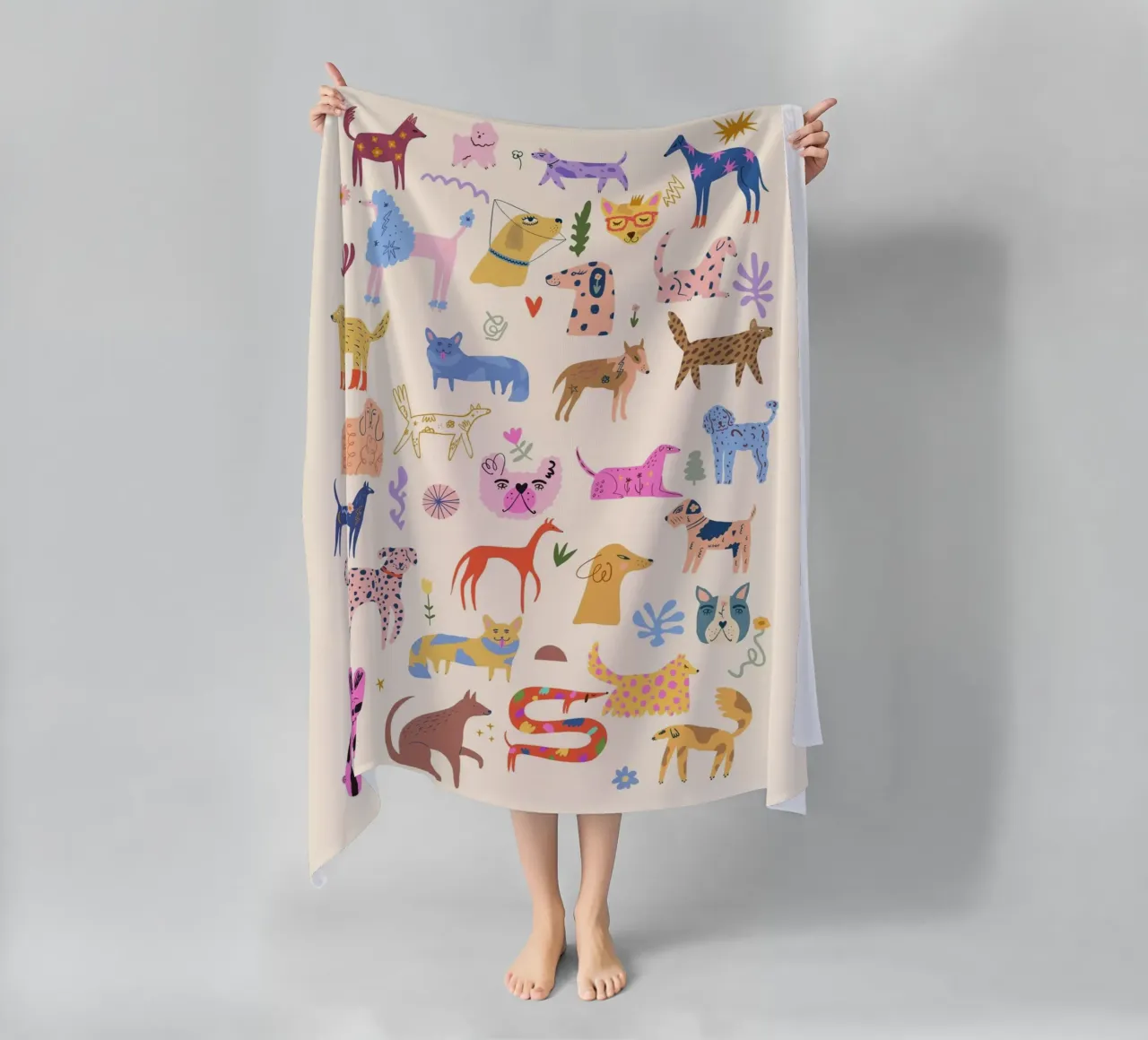 Dog Heaven beach towel by Rose Beck Art