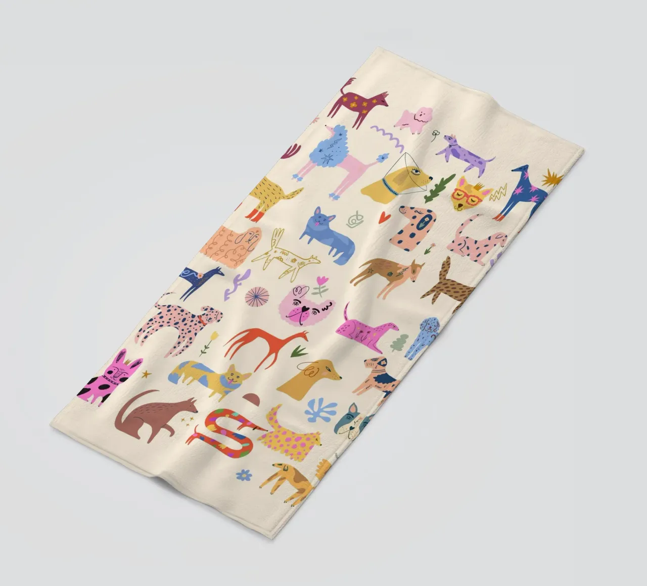 Dog Heaven beach towel by Rose Beck Art