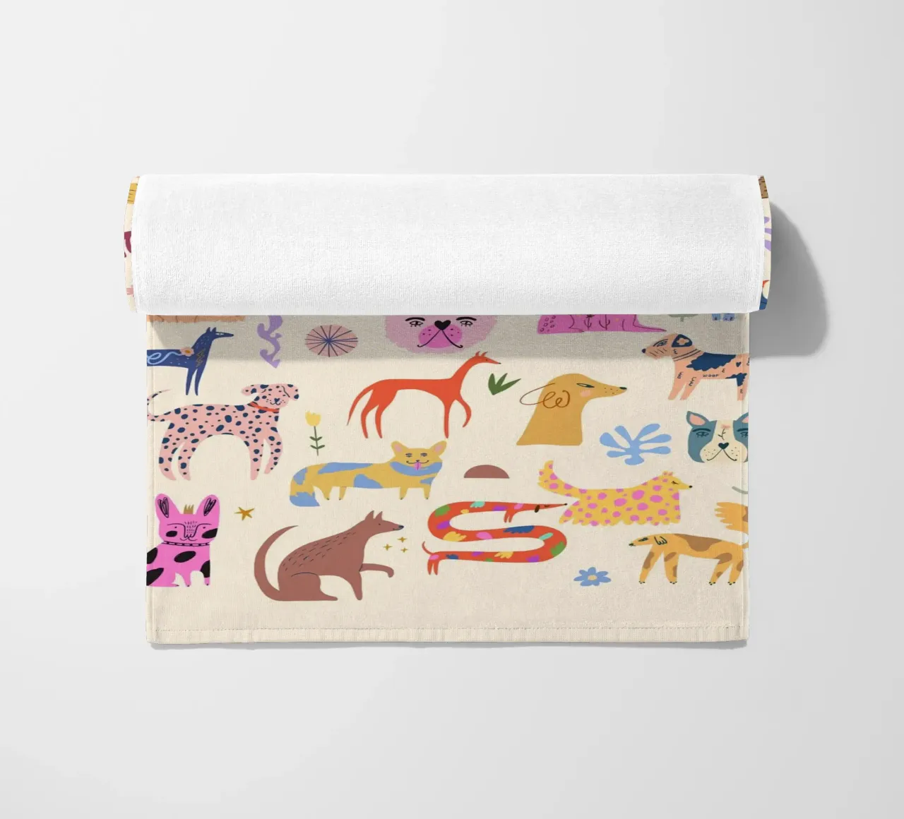 Dog Heaven beach towel by Rose Beck Art
