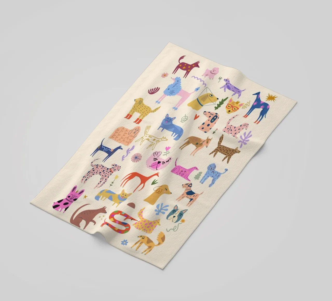 Dog Heaven beach towel by Rose Beck Art
