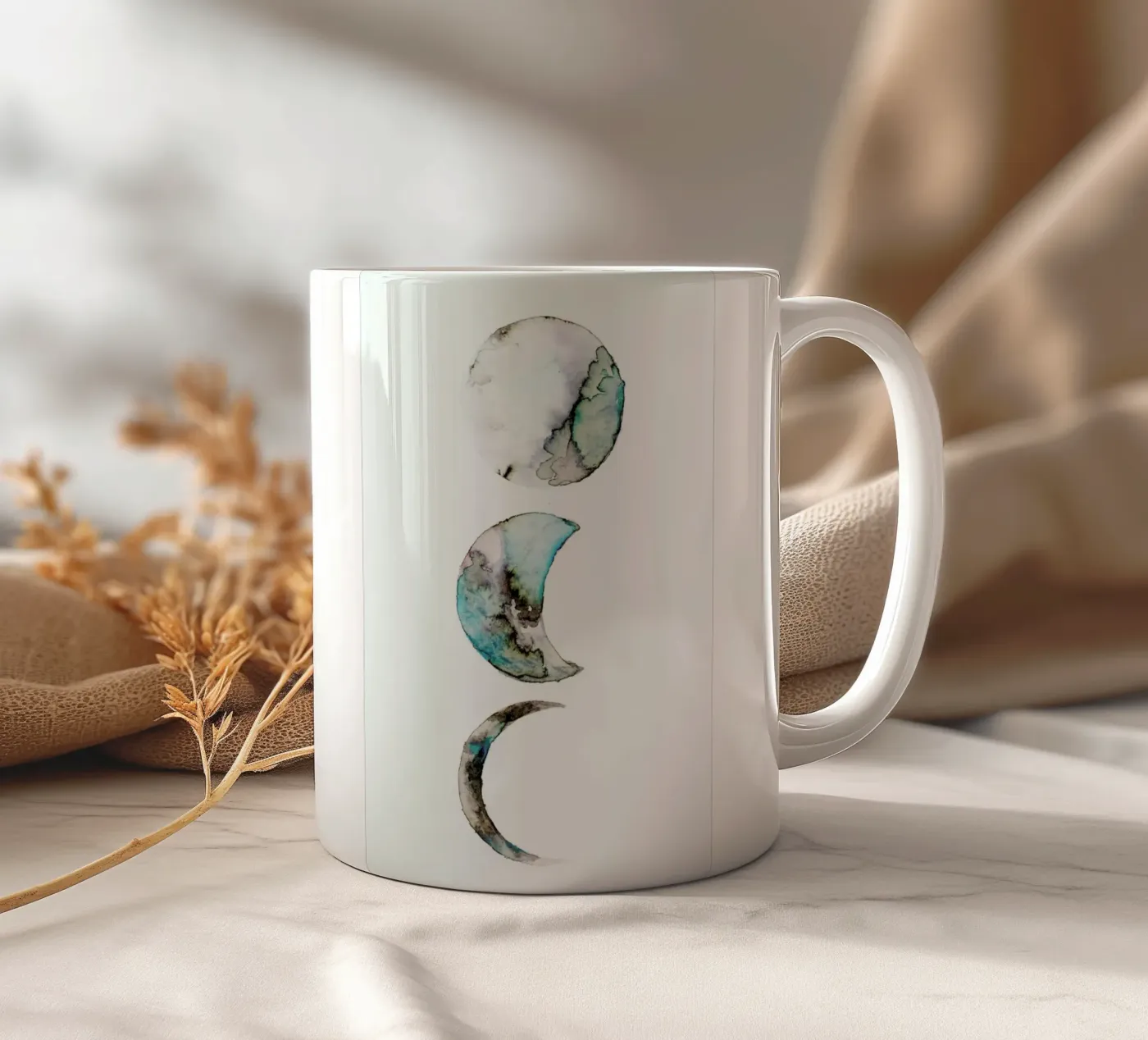 Moon ceramic mug by Larissa van der Laan