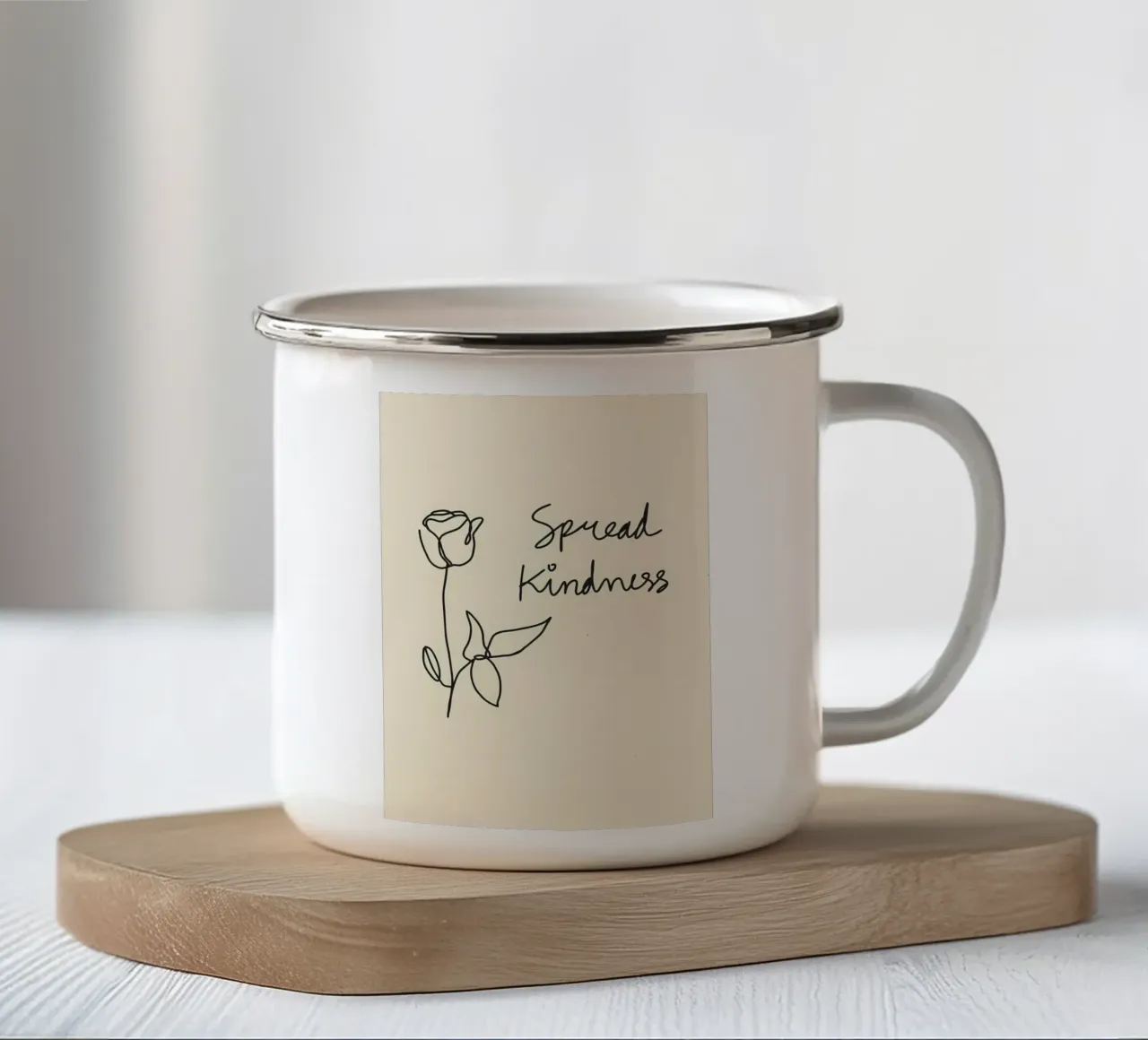 Freundlichkeit verbreiten Emaille Tasse von Book