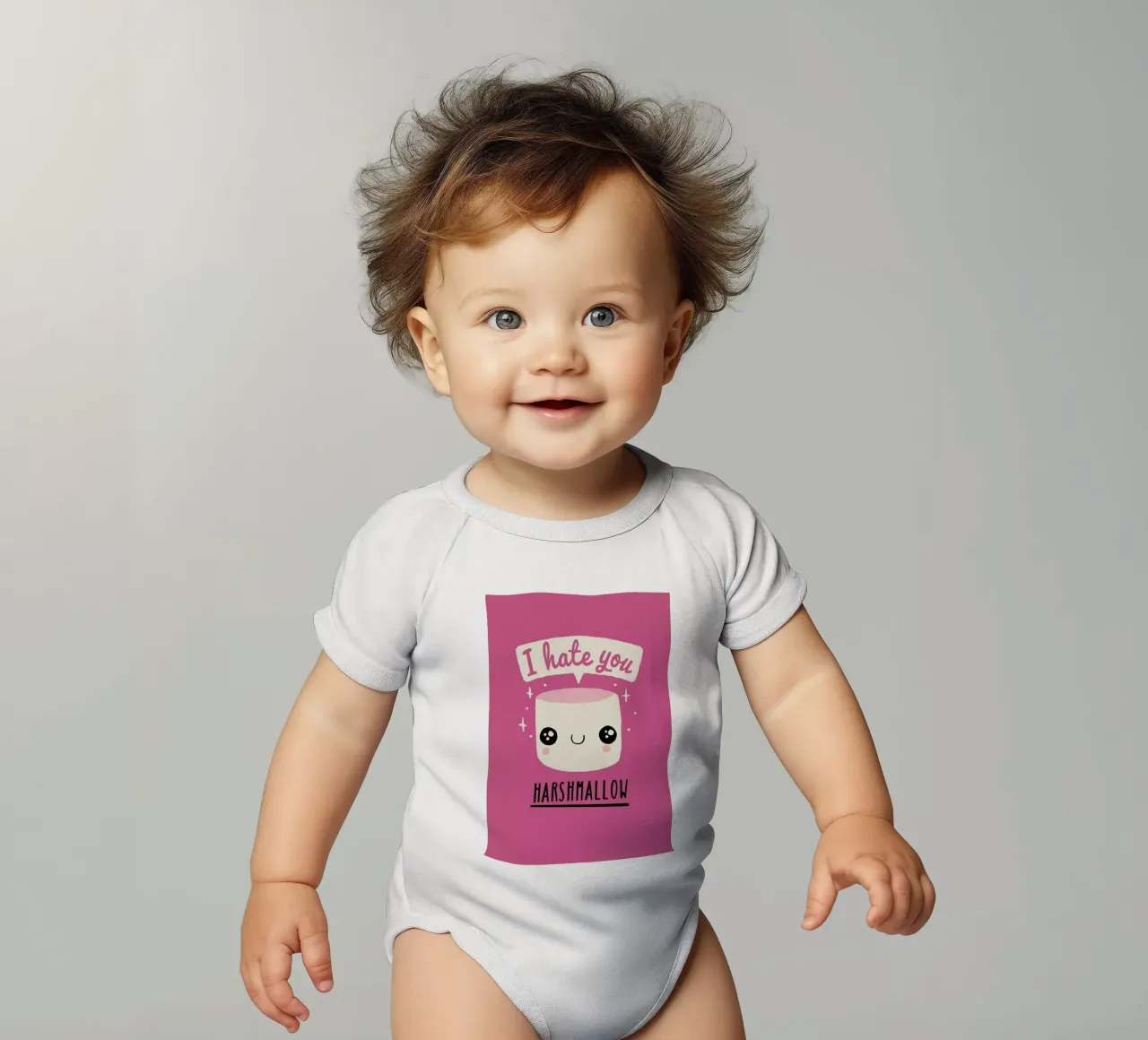 Harshmallow body neonato maniche corte da DinoMike