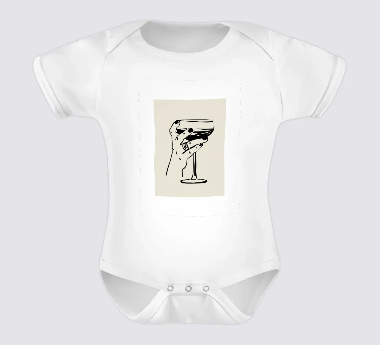 Cocktail Hand babyrompertje korte mouwen van Peaches Art Prints