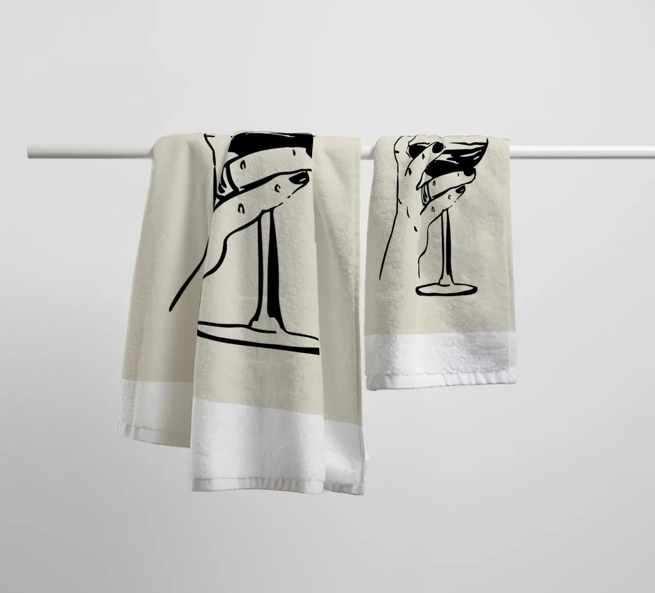 Cocktail Hand towel by Peaches Art Prints