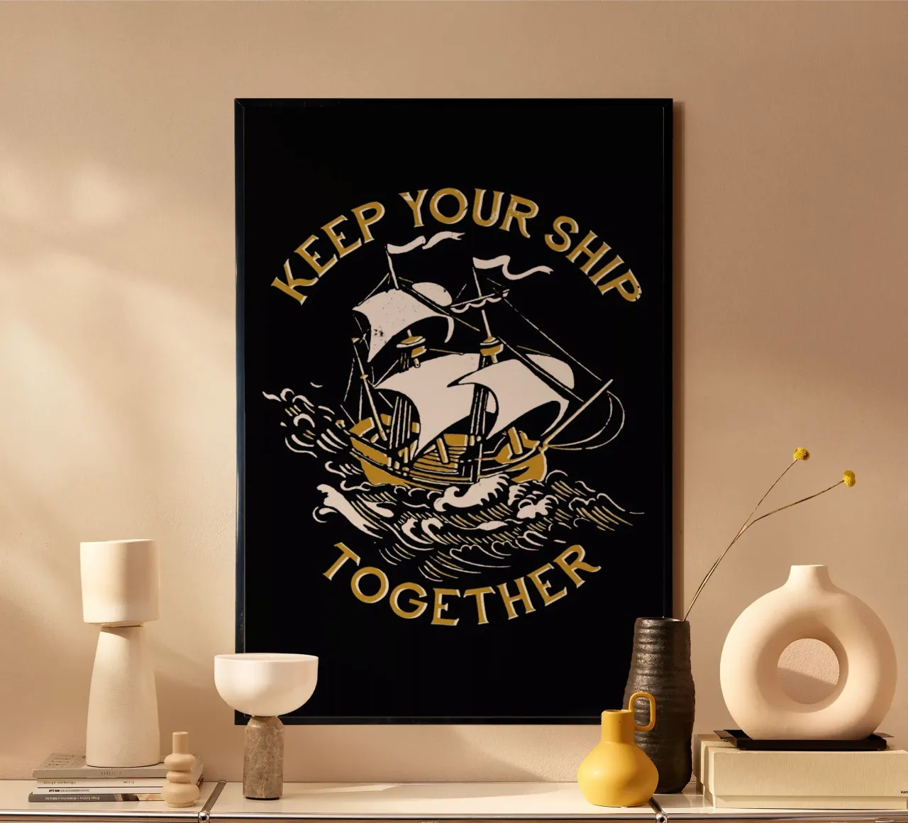 Keep Your Ship Together poster con telaio in alluminio da DinoMike
