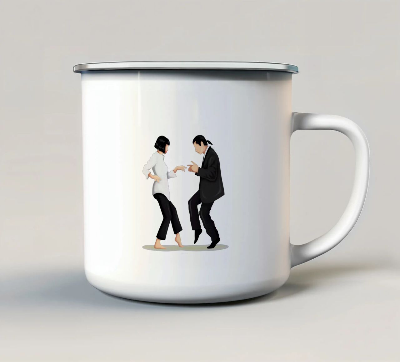 Pulp Fiction enamel mug by Nour Tohme