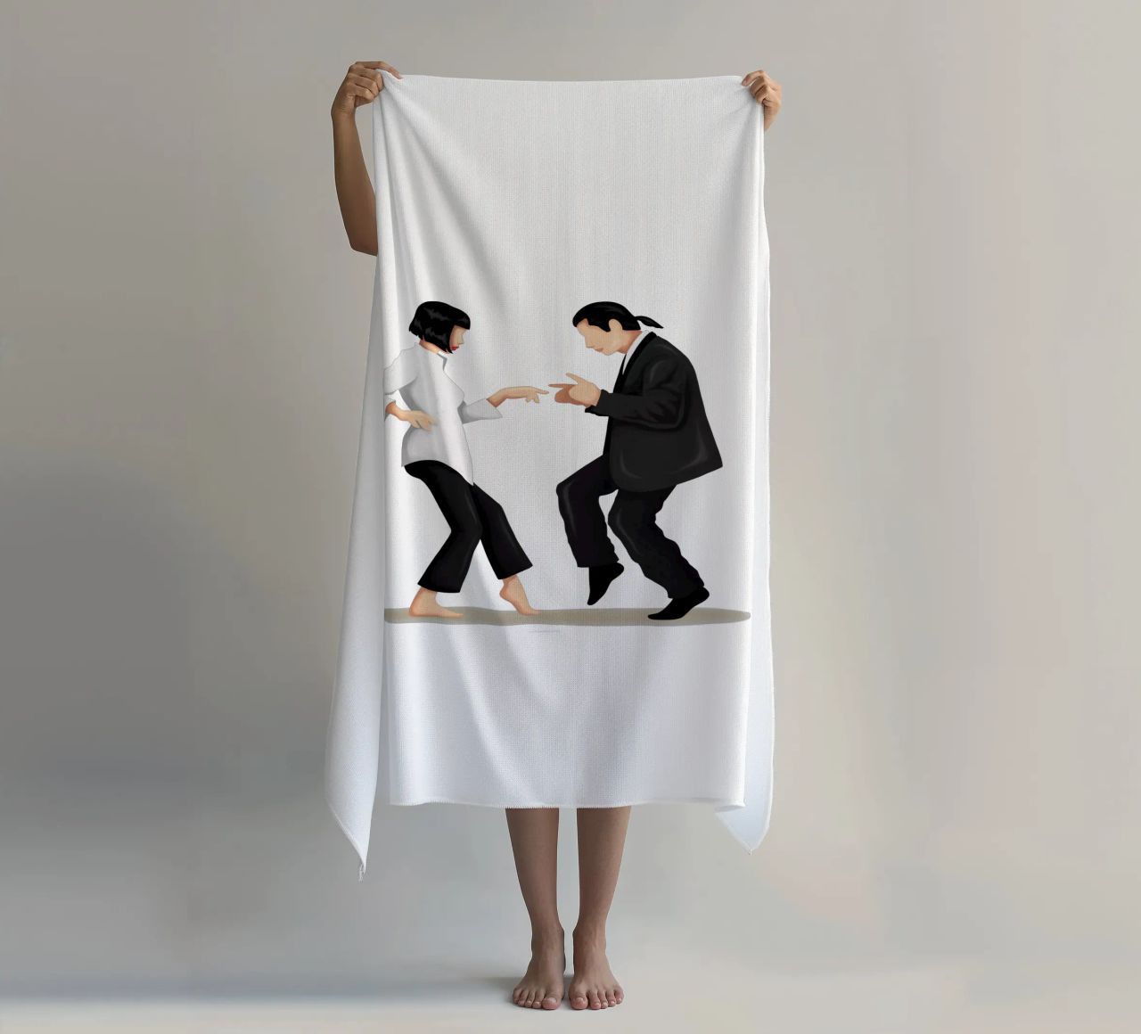 Pulp Fiction beach towel by Nour Tohme