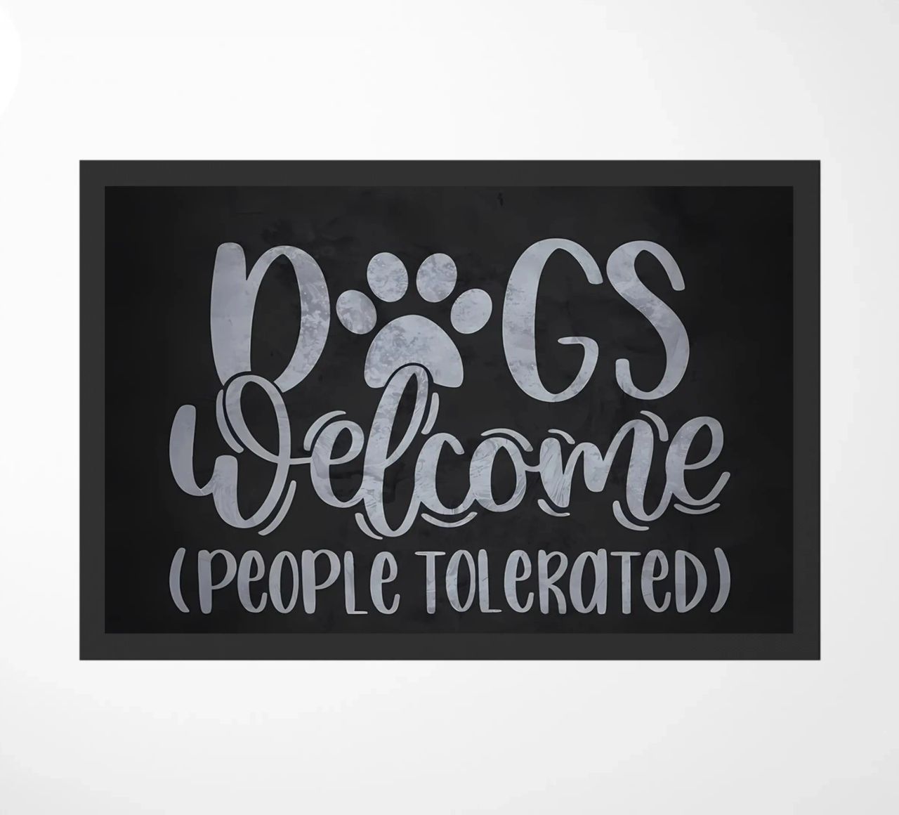 Dogs Welcome vs People doormat by Raegen