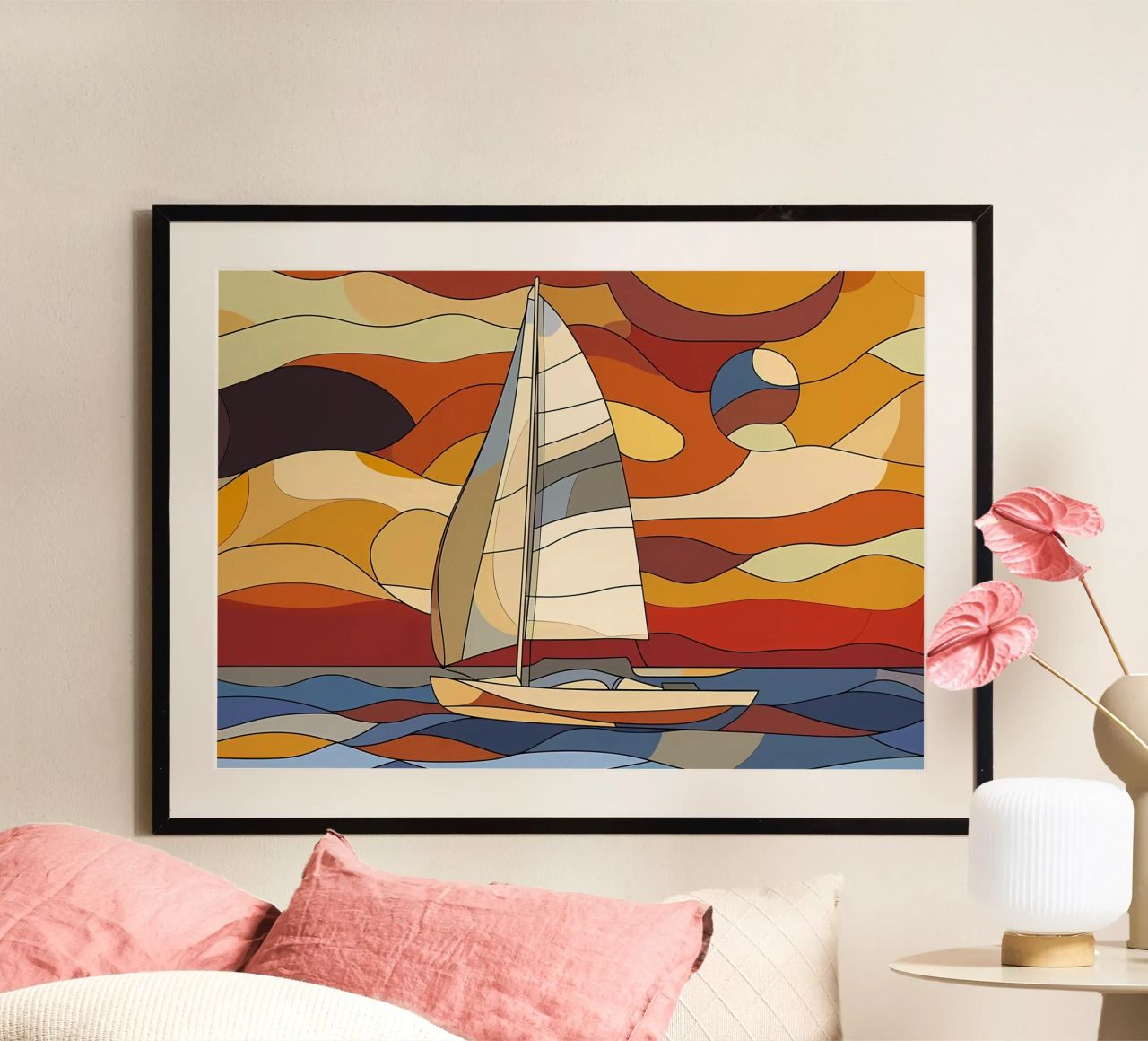 Sailboat Sunset poster by Caeson