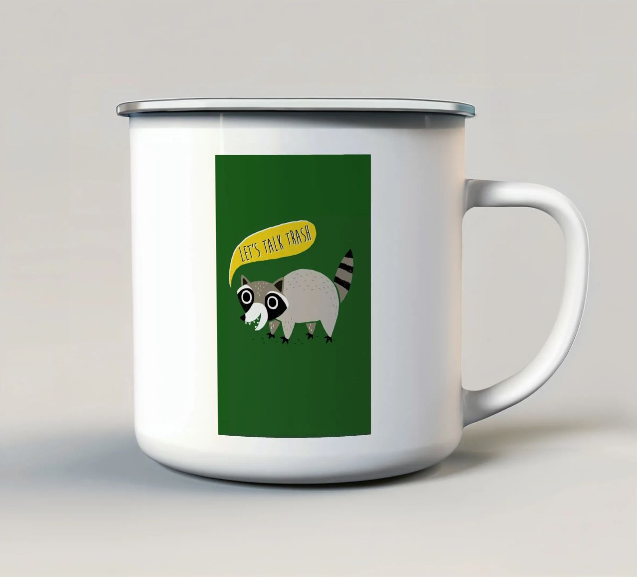 Lets Talk Trash tazza in smalto da DinoMike