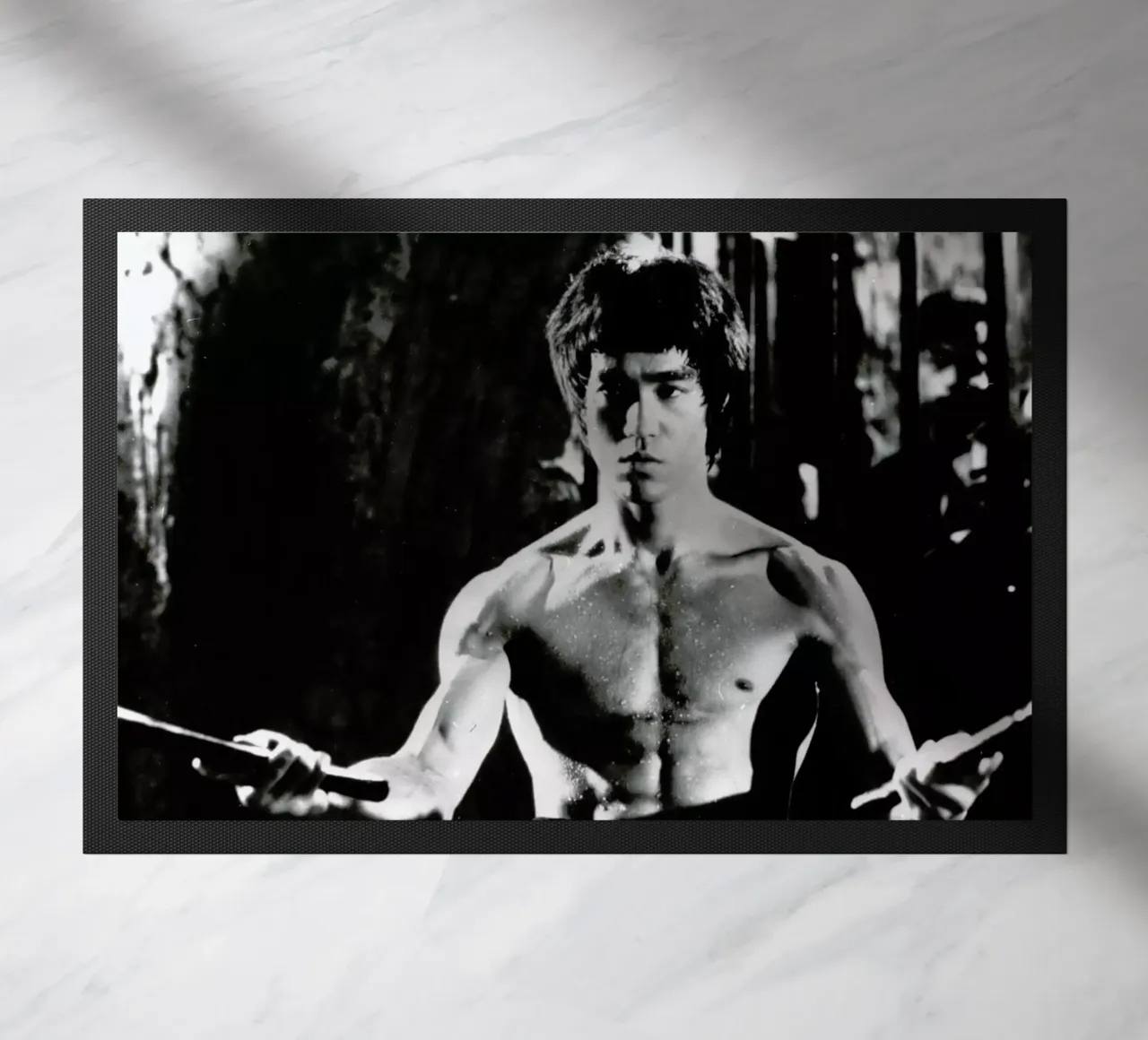 Bruce Lee in 'Enter The Dragon' Fußmatte von Gallery Print and Art Limited