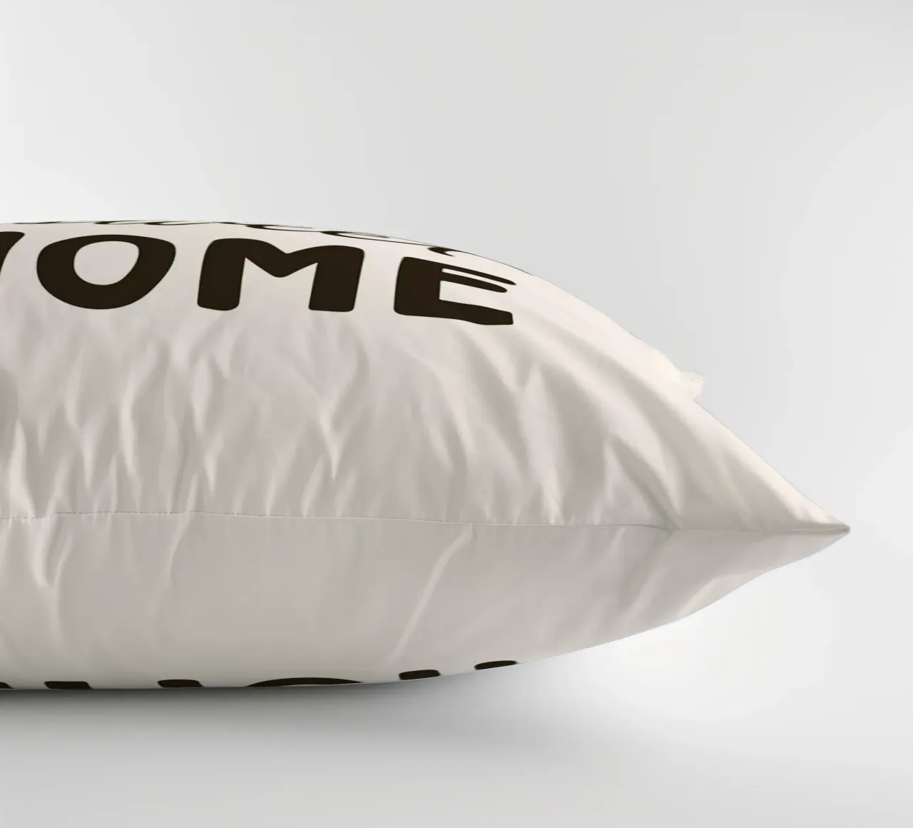 Home Sweet Home Beige | Modern stylish lettering design decorative cushion by Kathrin Woo Design
