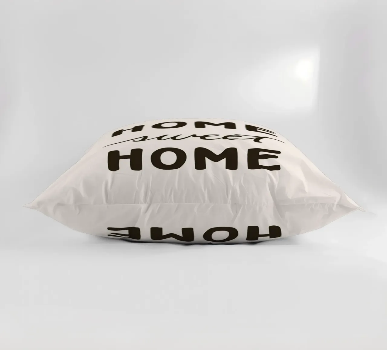 Home Sweet Home Beige | Modern stylish lettering design decorative cushion by Kathrin Woo Design