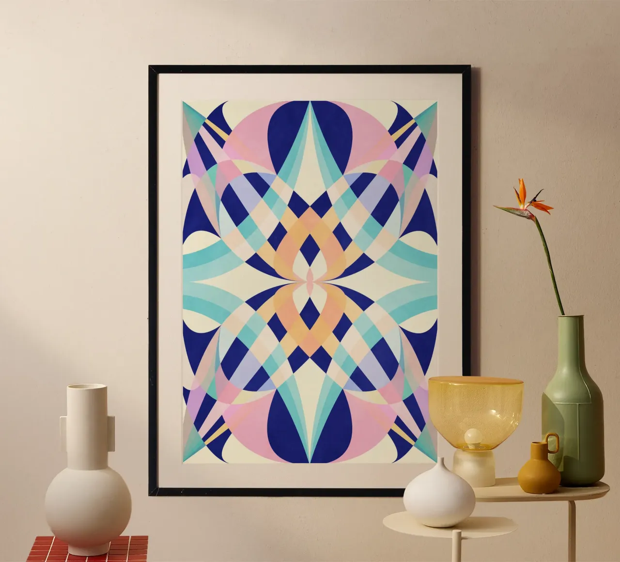 Abstract Venus II poster con telaio in legno da lovely lines