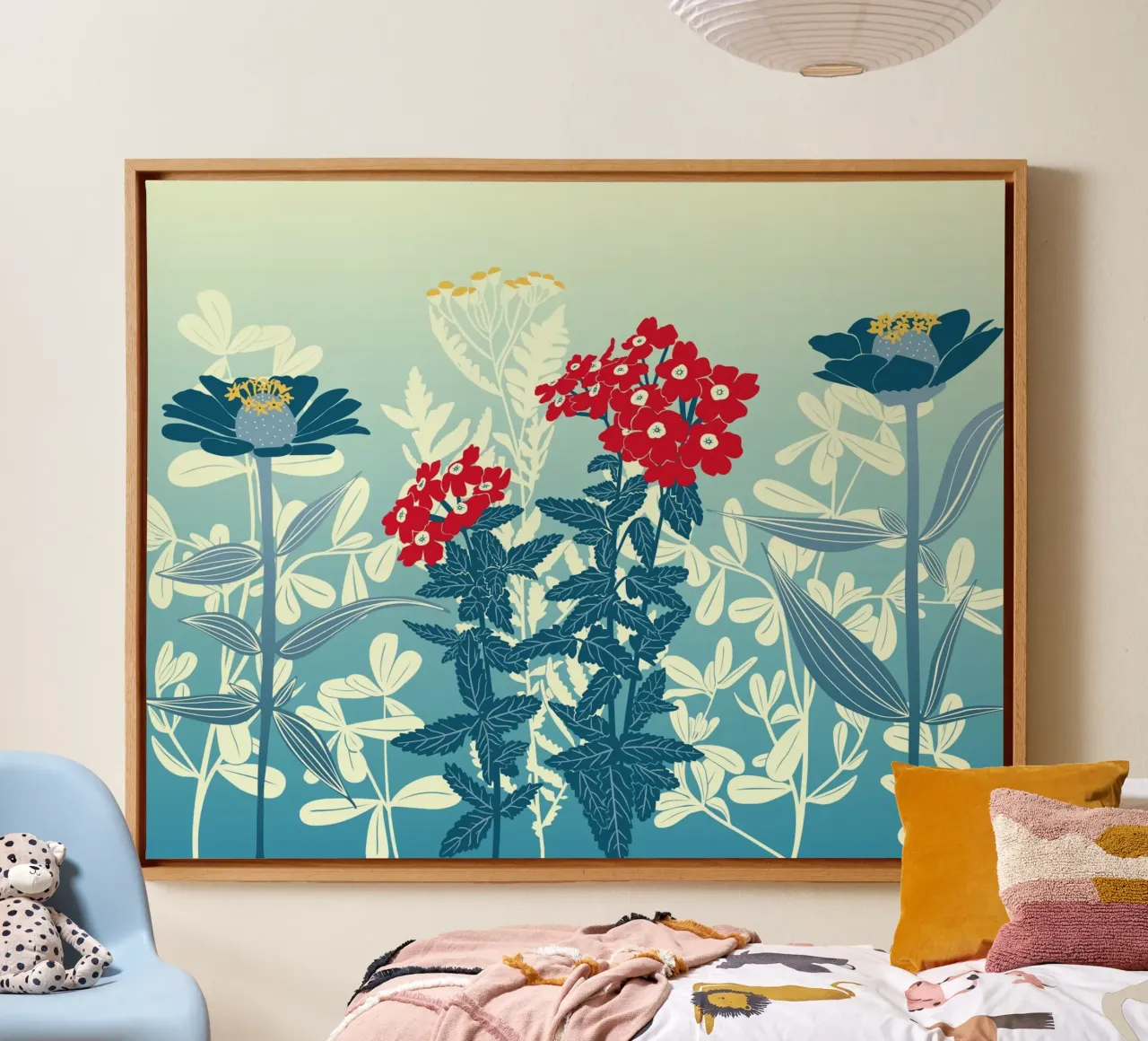 Grillige bloesems bloeien canvas met Baklijst van nicigabrieldesigns