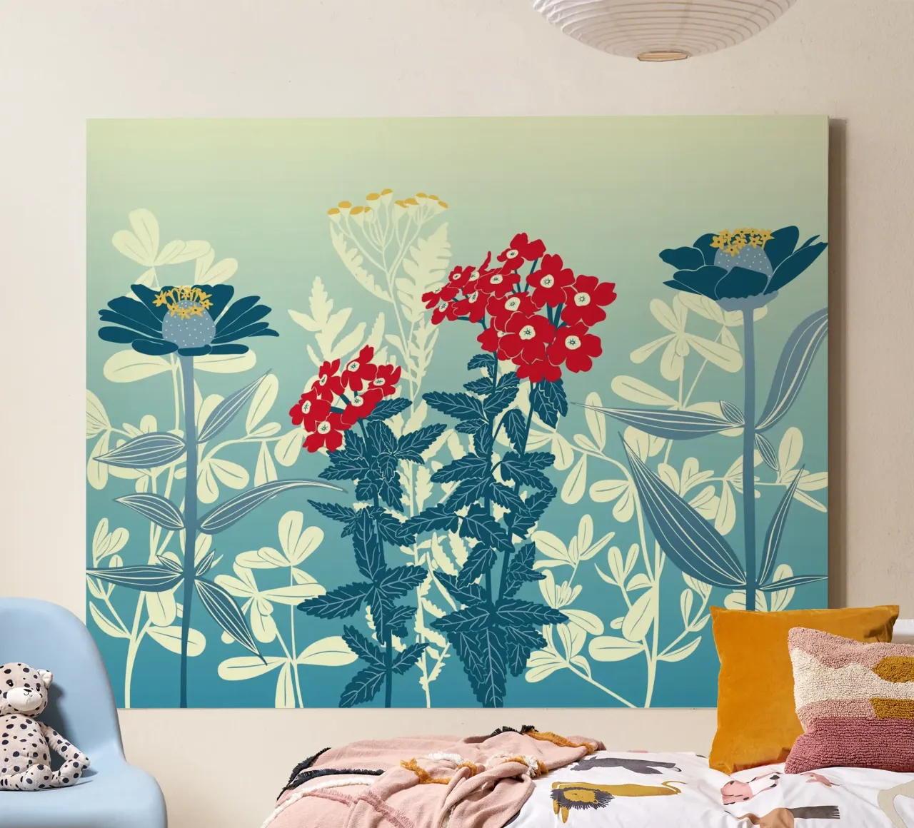 Grillige bloesems bloeien canvas met Baklijst van nicigabrieldesigns