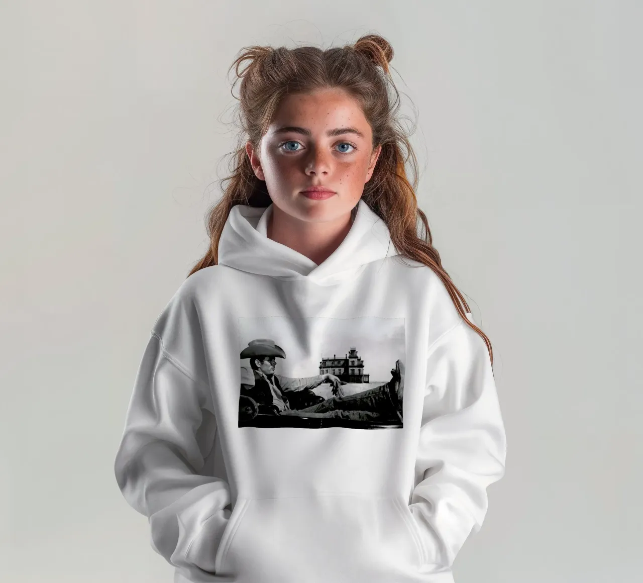 James Dean in 'Giant' felpa bambino con cappuccio da Gallery Print and Art Limited